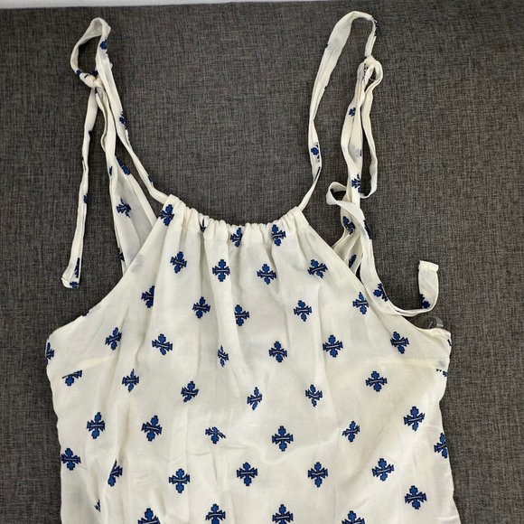 Lulu's‎ Mini Dress Relaxed Fit Blue & Ivory Sleeveless Small Lined Lightweight - Picture 4 of 15